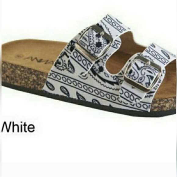 Anna Paisley Bandana Pattern Glory Cork Sandals - Picture 7 of 7